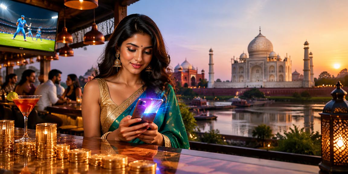 Agra Taj Mahal Cricket Betting Player in Traditional Saree